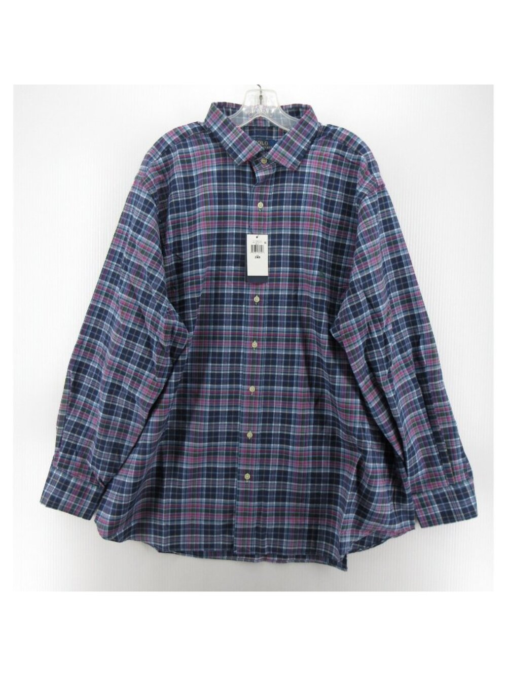 Polo Ralph Lauren Shirt 2XB Big Pink Button Down Plaid Wicking Pony